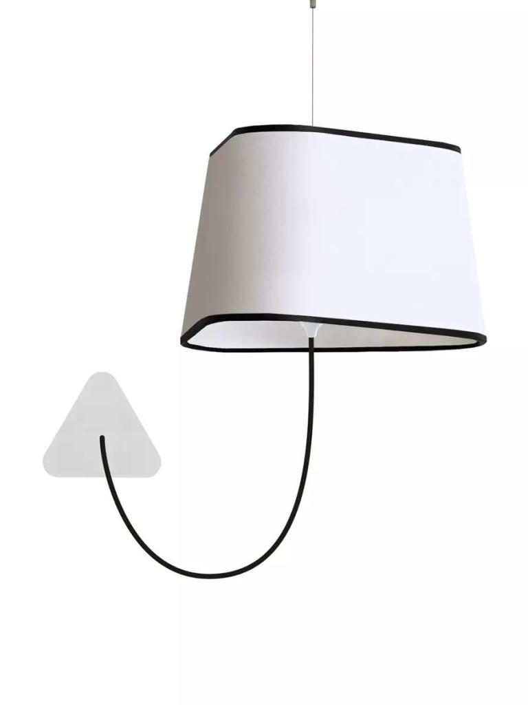 Applique suspendue Grand Nuage Blanc bordure noire-3