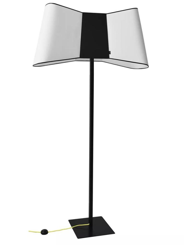 Lampadaire XXL Couture Blanc  Noir-3
