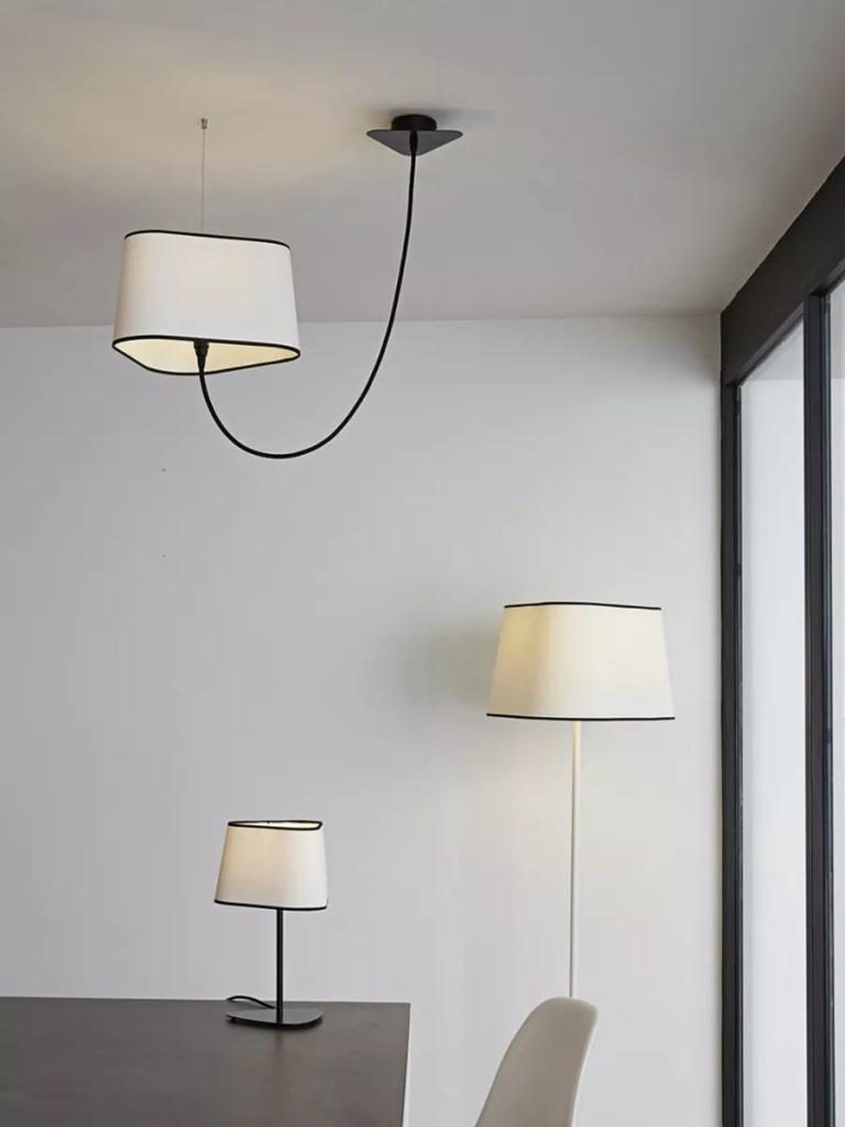 Lampe de Table Petit Nuage Blanc bordure noire-10