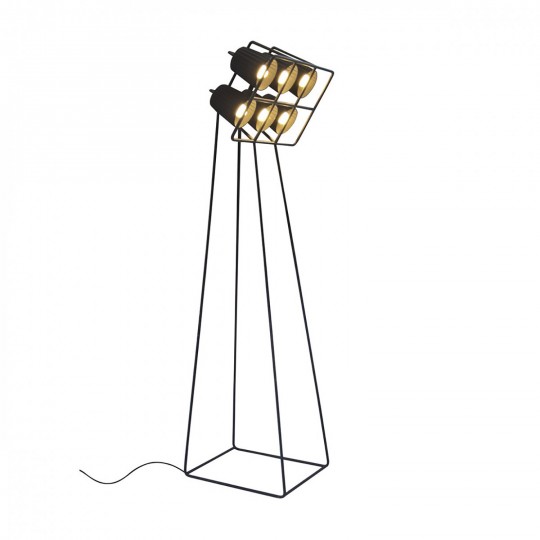 Multilampadaire 6 ampoules Noir Dimmable