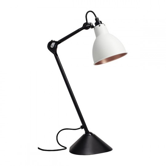 Lampe de Table 205 Noir Réflecteur Blanc-Cuivre