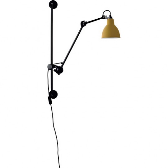 Applique 210 Noir Satiné Réflecteur Jaune