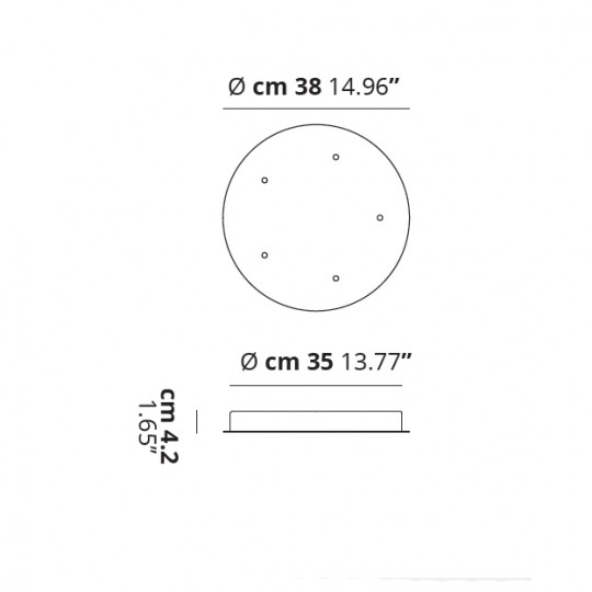 Plaque de Fixation 5 Suspension Ronde Blanche