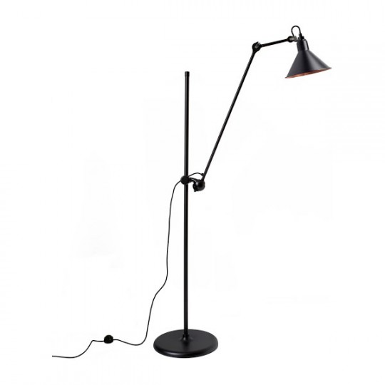 Lampadaire 215L Noir Satiné Réflecteur Noir Cuivre