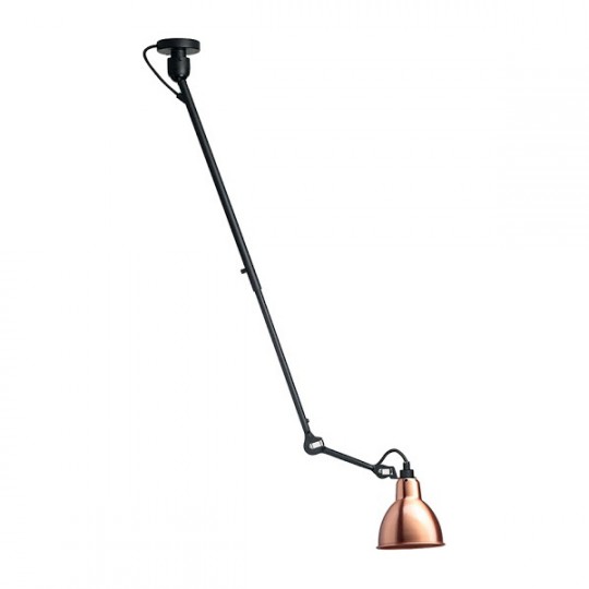 Suspension 302 Noir Satiné Réflecteur Cuivre