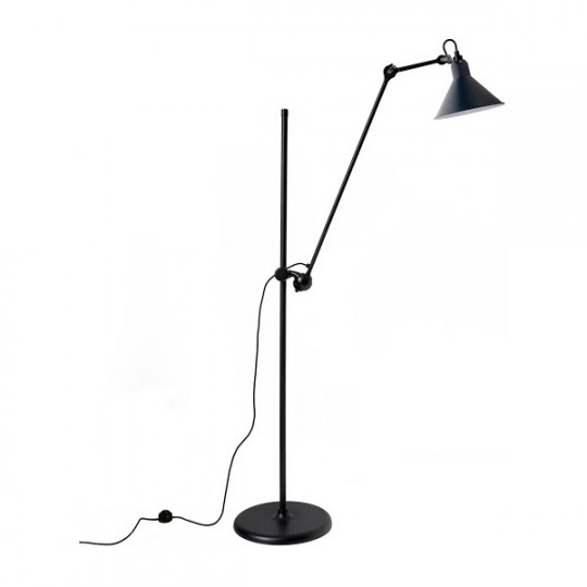 Lampadaire 215L Noir Satiné Réflecteur Bleu
