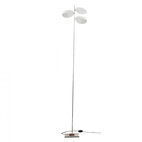 Lederam F3 Lampadaire Disques Blanc- Tige satinée