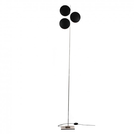 Lederam F3 Lampadaire Disques Noir- Tiges Chromé