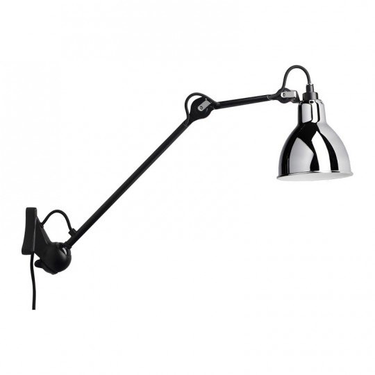 Applique 222 Noir Satiné Réflecteur Chromé