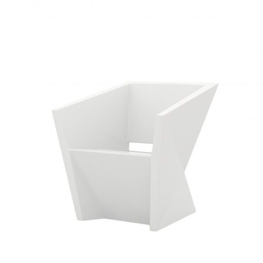 Faz Fauteuil avec Accoudoirs Blanc Laqué