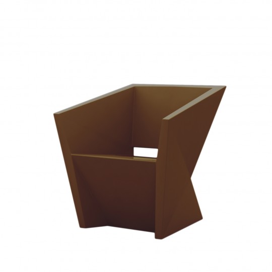 Faz Fauteuil avec Accoudoirs Marron Laqué