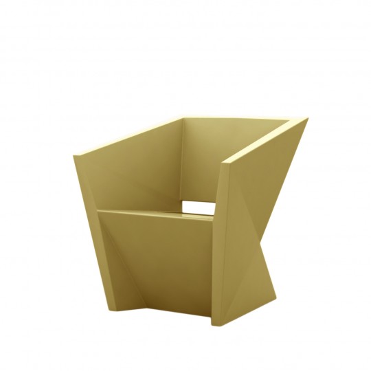 Faz Fauteuil avec Accoudoirs Champagne Laqué