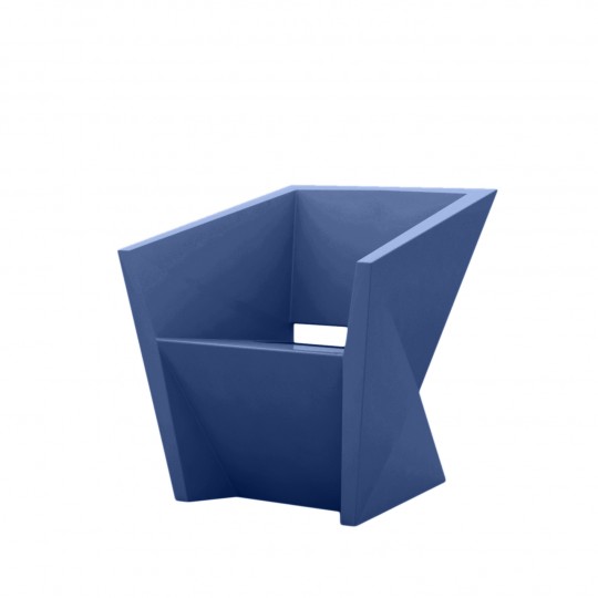 Faz Fauteuil avec Accoudoirs Bleu Laqué