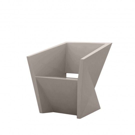 Faz Fauteuil avec Accoudoirs Taupe Laqué