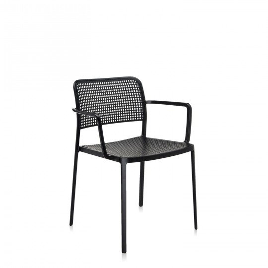 Audrey Fauteuil Noir pour lot de 2
