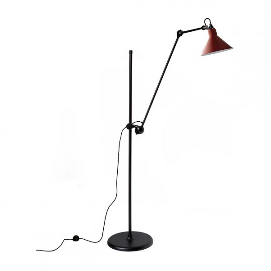 Lampadaire 215L Noir Satiné Réflecteur Rouge