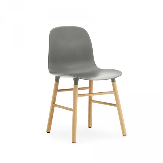 Form Chair Gris Pieds en Chêne