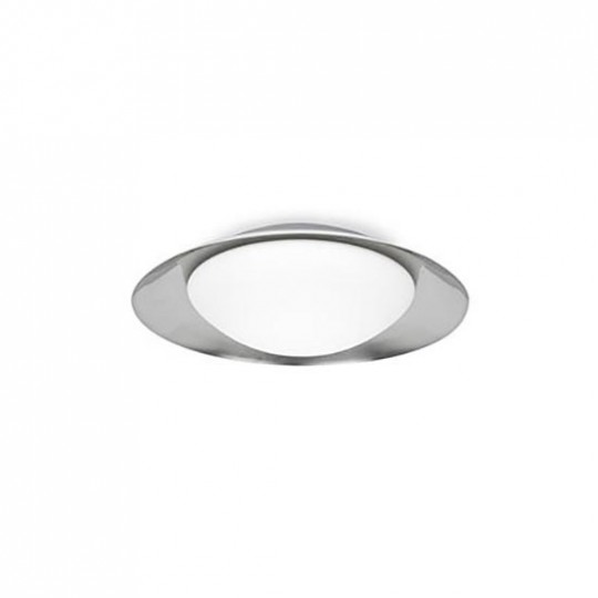 Simmy Plafonnier Blanc et Nickel 20 Watts