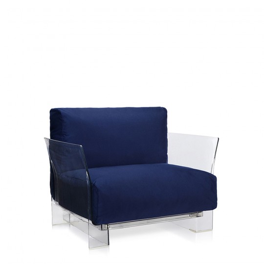 Pop Outdoor Fauteuil Structure Transparente Bleu