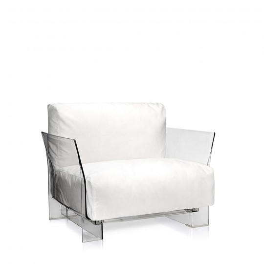 Pop Outdoor Fauteuil Structure Transparente Blanc
