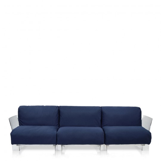 Pop Outdoor Canapé 3 Places Structure Transparente Bleu