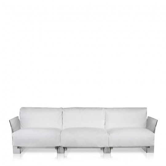 Pop Outdoor Canapé 3 Places Structure Transparente Blanc