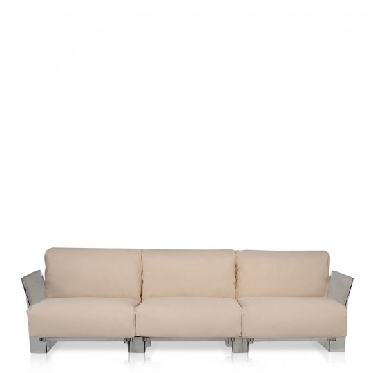Pop Outdoor Canapé 3 Places Structure Transparente Tourterelle