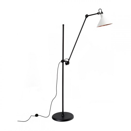Lampadaire 215L Noir Satiné Réflecteur Blanc Cuivre