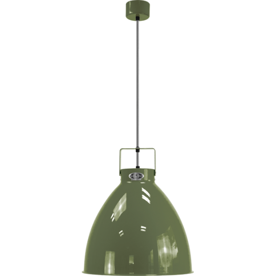 Augustin Suspension Ø36 Finition Vert Olive Intérieure/Cordon Argent