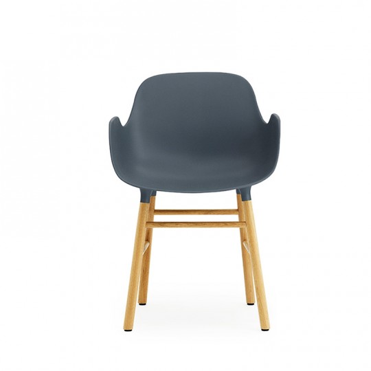 Form Fauteuil Bleu Pied en Chêne