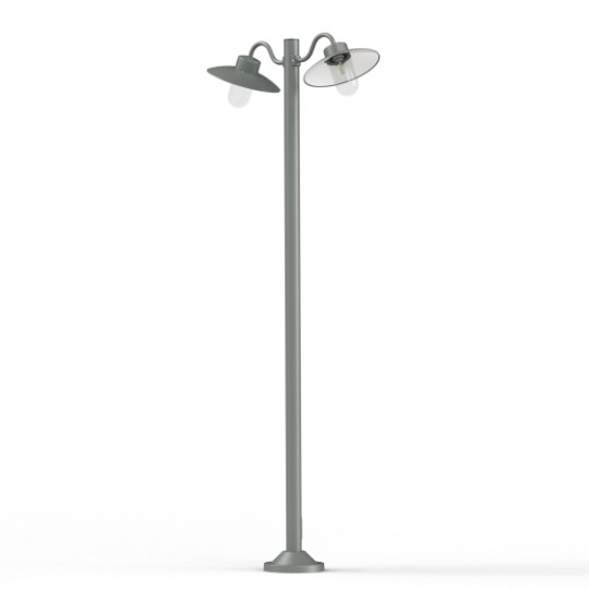 Belcour Lampadaire modèle 5 Double Clair Gris Metal