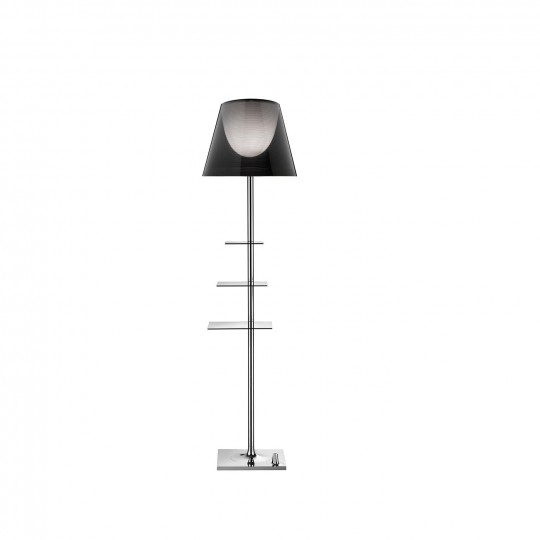 Bibliothèque  Nationale Lampadaire Chromé-Fumé