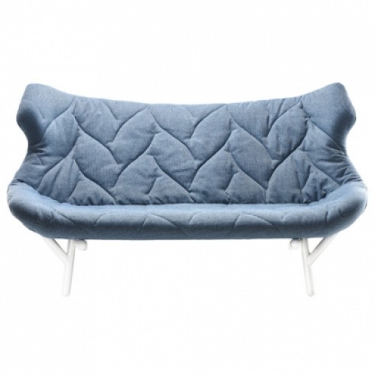 Foliage Canapé Trevira Bleu ? Pieds Blancs