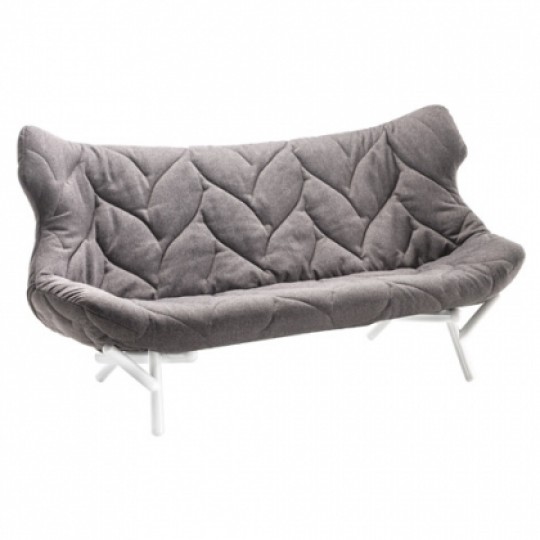 Foliage Canapé Trevira Gris ? Pieds Blancs