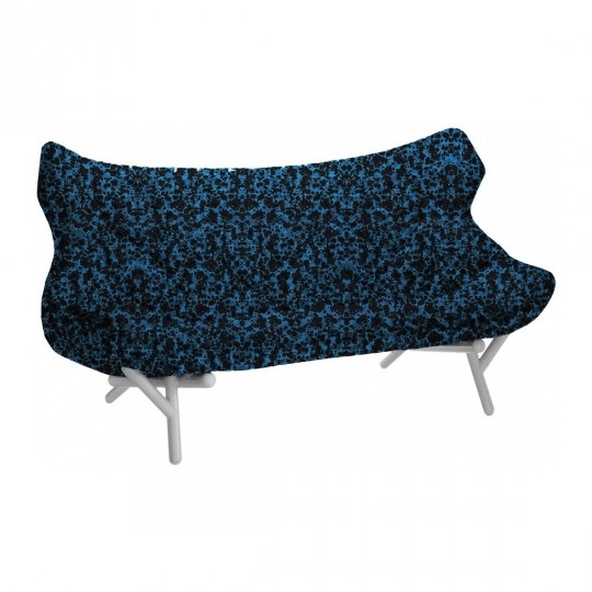 Foliage Canapé Bleu ? Pieds Blancs
