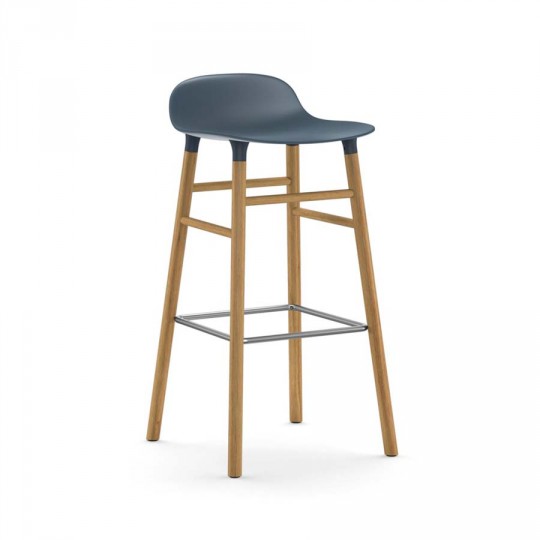 Form Barstool 75 cm Blue/ Chêne
