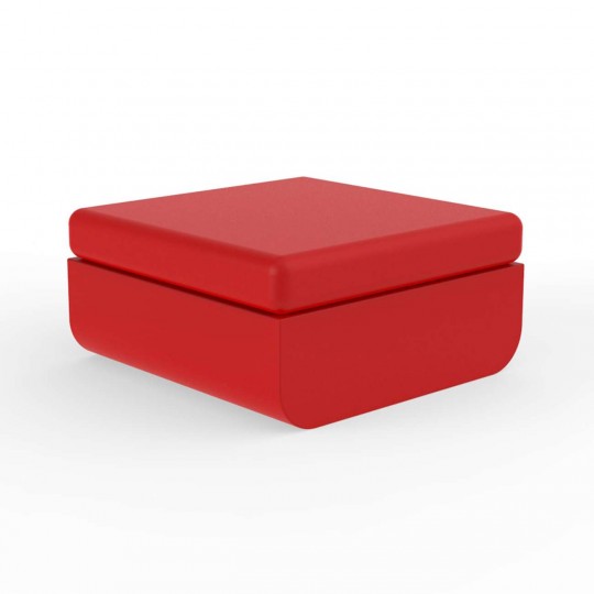 ULM OTTOMAN 82x82x52 Laqué Rouge