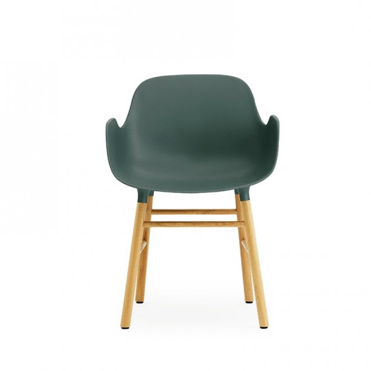 Form Fauteuil Vert Pied en Chêne