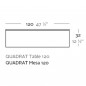 Quadrat Table Basse 120x120x32cm Kaki