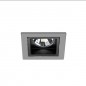 Spot Encastrable Fixe Carré Aluminium/Noir Satiné