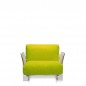 Pop Duo Fauteuil Structure Transparente/Tissu Vert