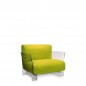 Pop Duo Fauteuil Structure Transparente/Tissu Vert
