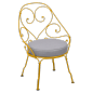 Cabriolet Fauteuil Avec Coussin Flanelle Grise