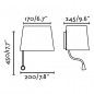 Joliet 2 Applique avec Liseuse LED