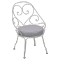 Cabriolet Fauteuil Avec Coussin Flanelle Grise