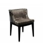 Mademoiselle Kravitz Pied Noir avec Fourrure Grise et Cuir Python Gris
