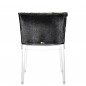 Mademoiselle Kravitz Transparent avec Fourrure Grise Cuir Noir