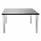 TopTop Table Carré Noir avec Plateau Laqué