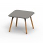 Sloo Table 90cm avec Pieds en Bois Iroko