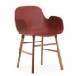 Form Fauteuil Rouge Pieds en Noyer